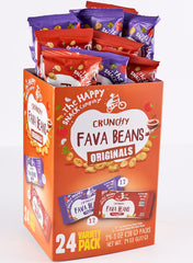 The Happy Snack Company — habas tostadas en plato para comparar tamaño y ración