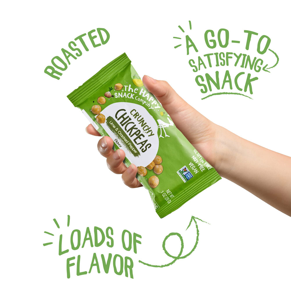 The Happy Snack Company comparación de tamaño con mano para porción controlada