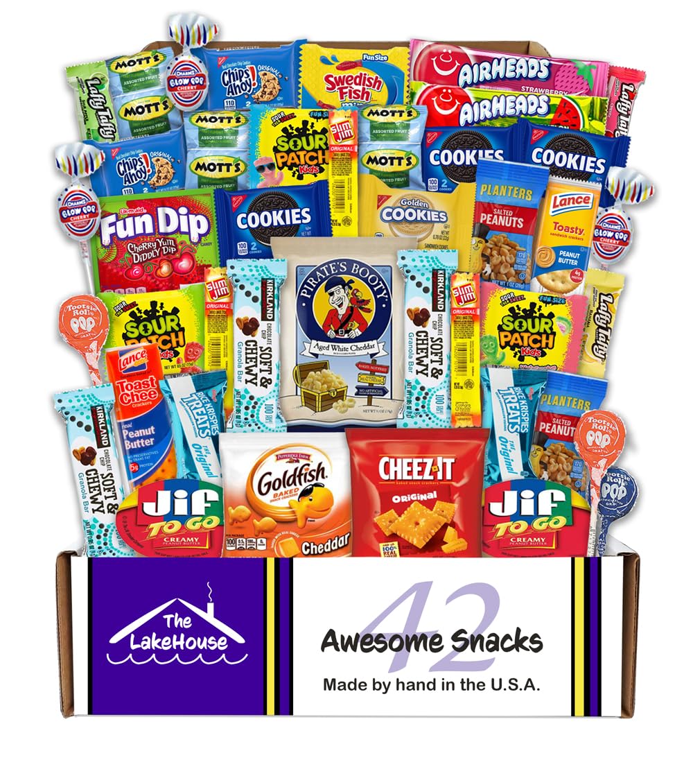 The LakeHouse caja frontal con 42 snacks lista para regalar