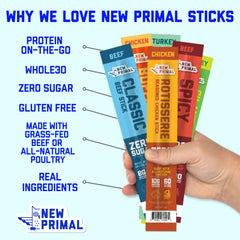 The New Primal palito en mano listo para comer, ventaja portable