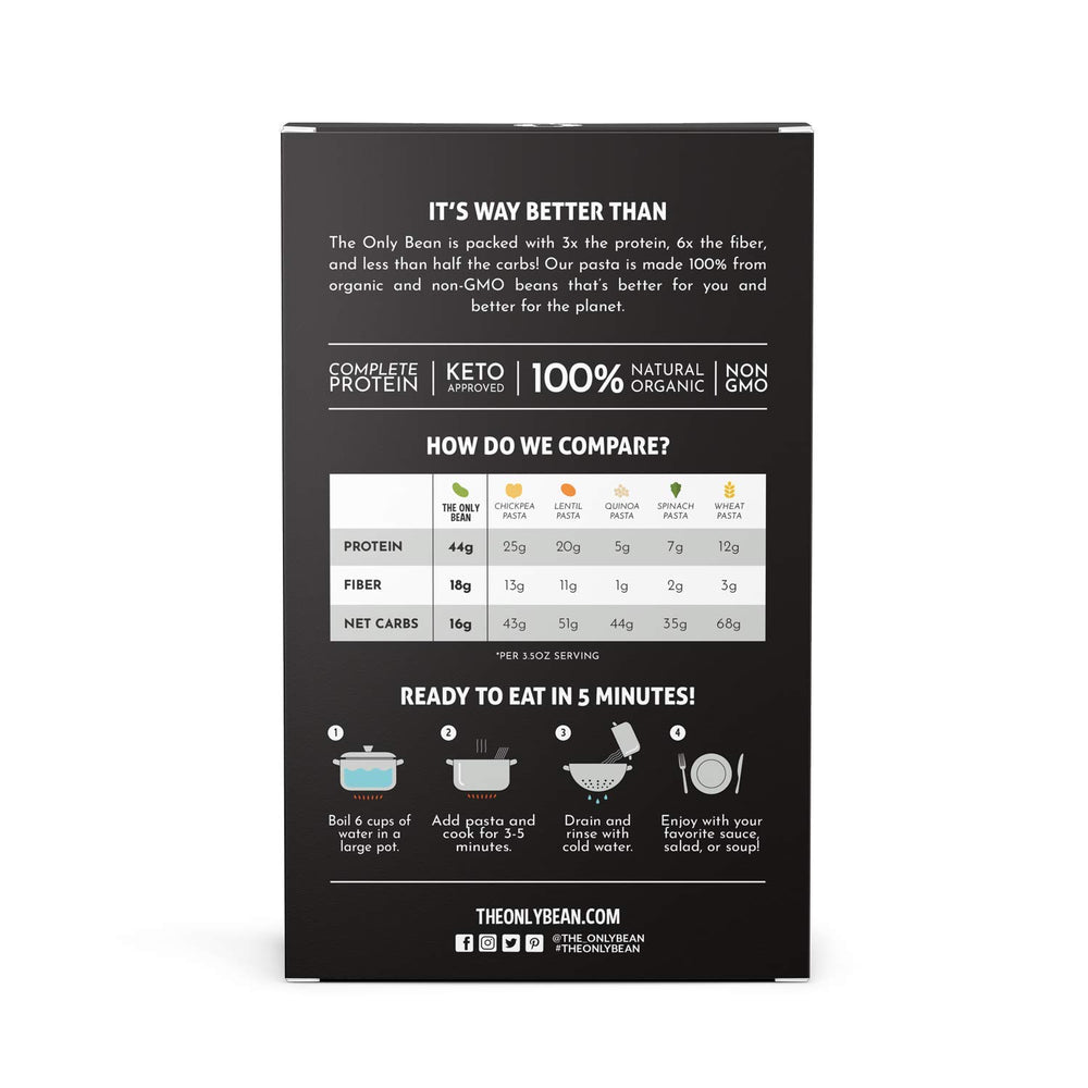 The Only Bean primer plano de textura de fettuccine que sugiere firmeza al cocinar