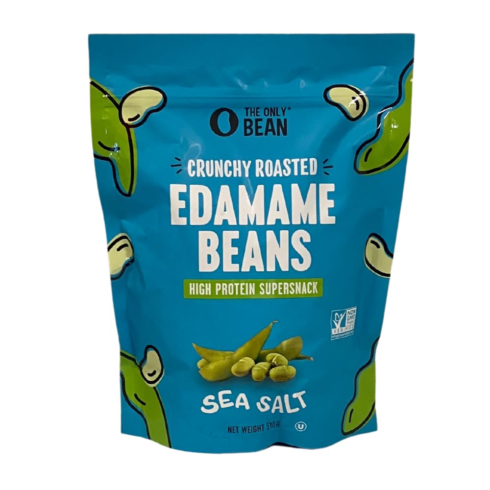 The Only Bean primer plano textura de edamame tostado crujiente y apetecible
