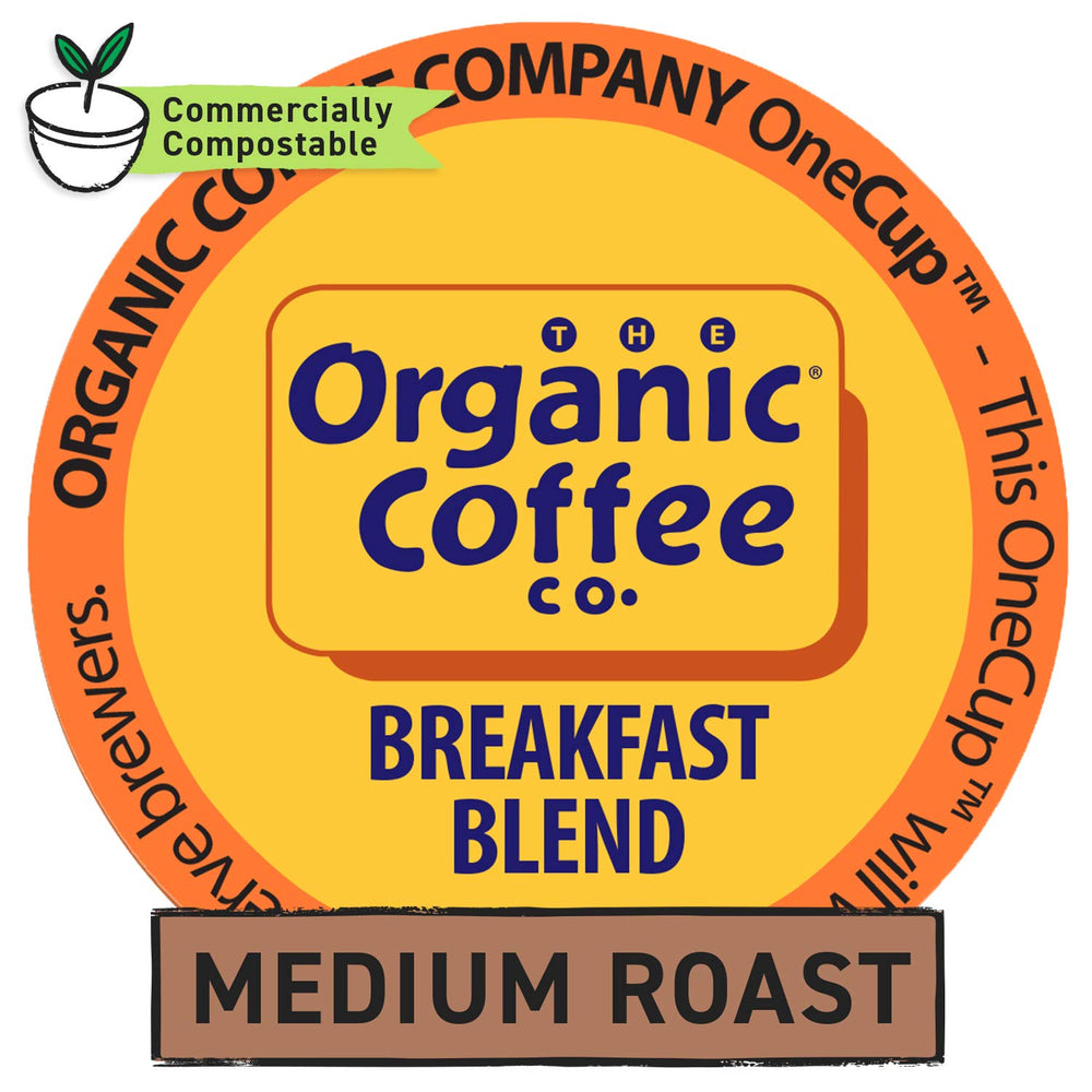 The Organic Coffee Co. cápsula compostable en primer plano destacando material a base de plantas