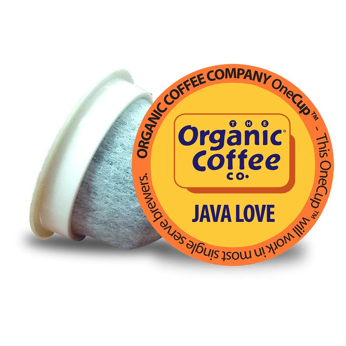 The Organic Coffee Co. frente del empaque mostrando 36 cápsulas y sello orgánico