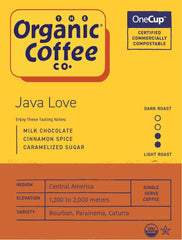 The Organic Coffee Co. detalle de la cápsula compostable que muestra su textura ecológica