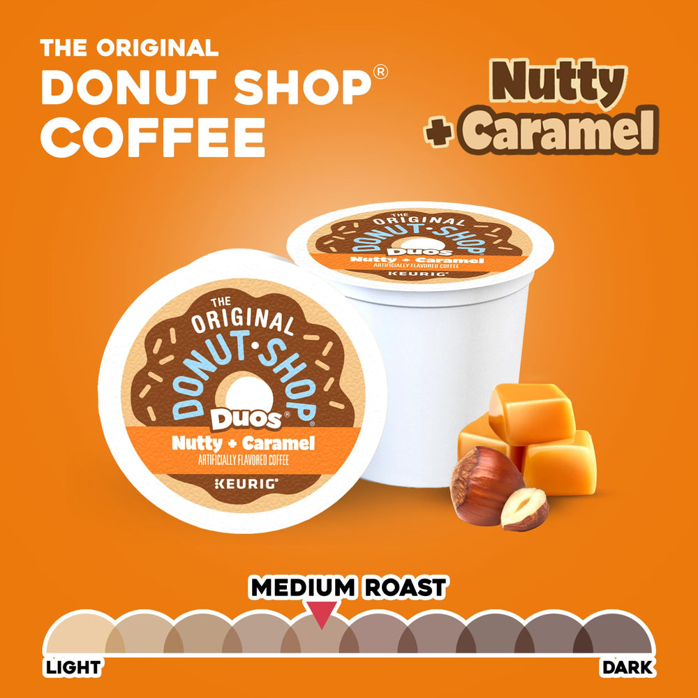 The Original Donut Shop taza con cápsula en bandeja de desayuno inspirando consumo diario