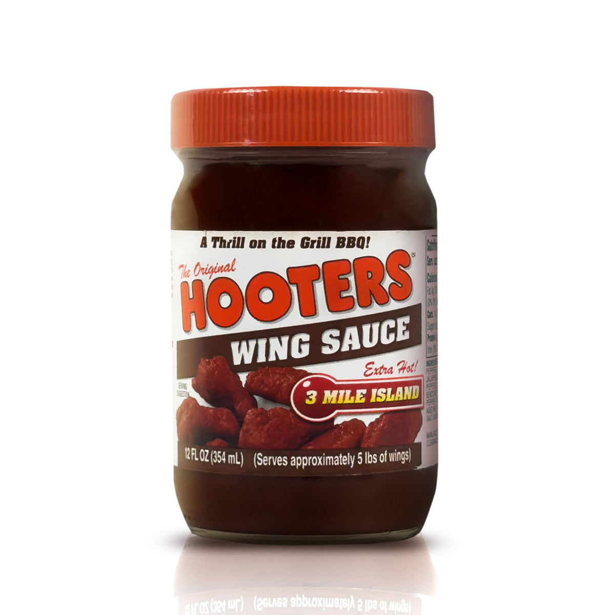 The Original Hooters frasco delantero mostrando salsa lista para servir y conveniencia