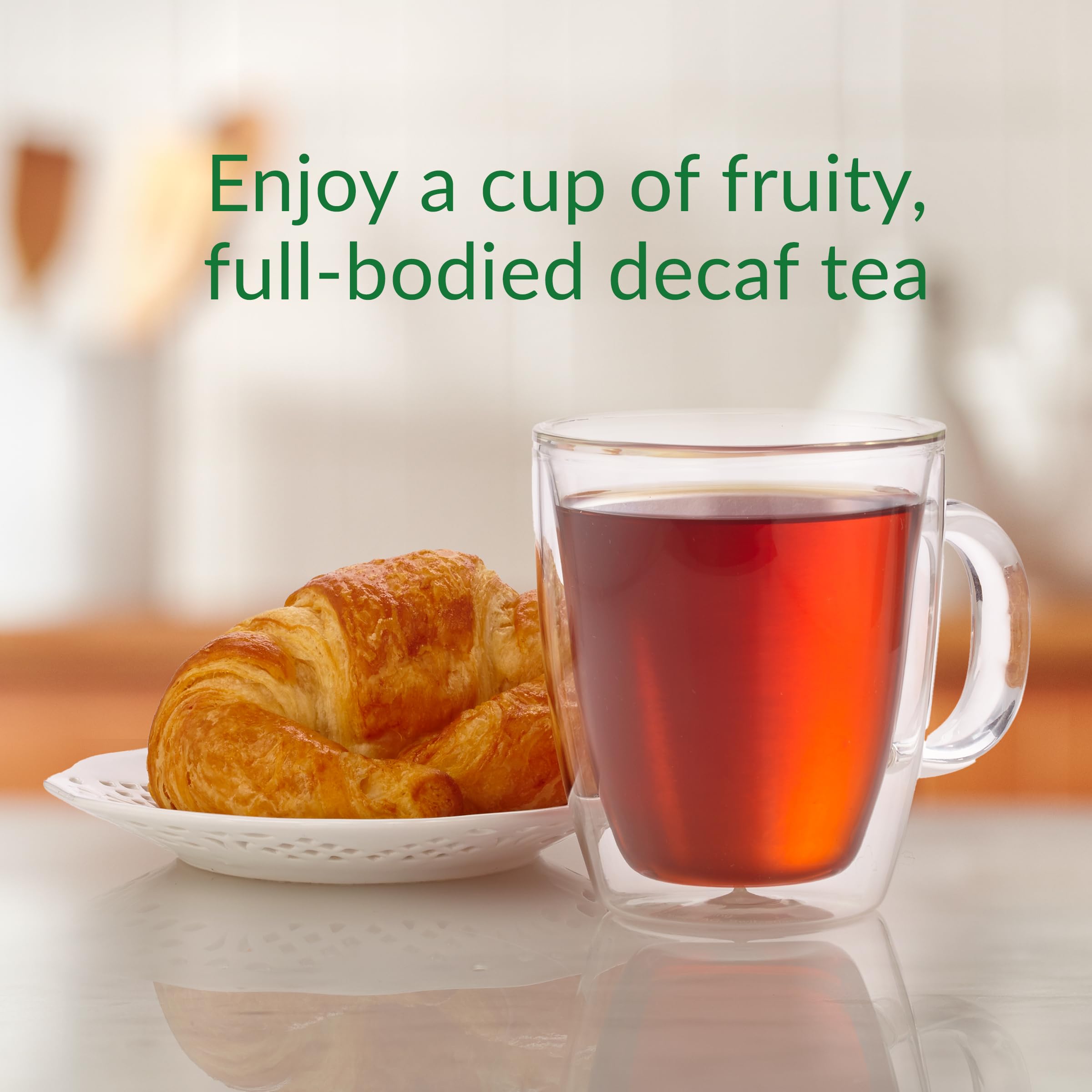 The Republic of Tea bolsita en taza humeante, infusión sabrosa y sin cafeína