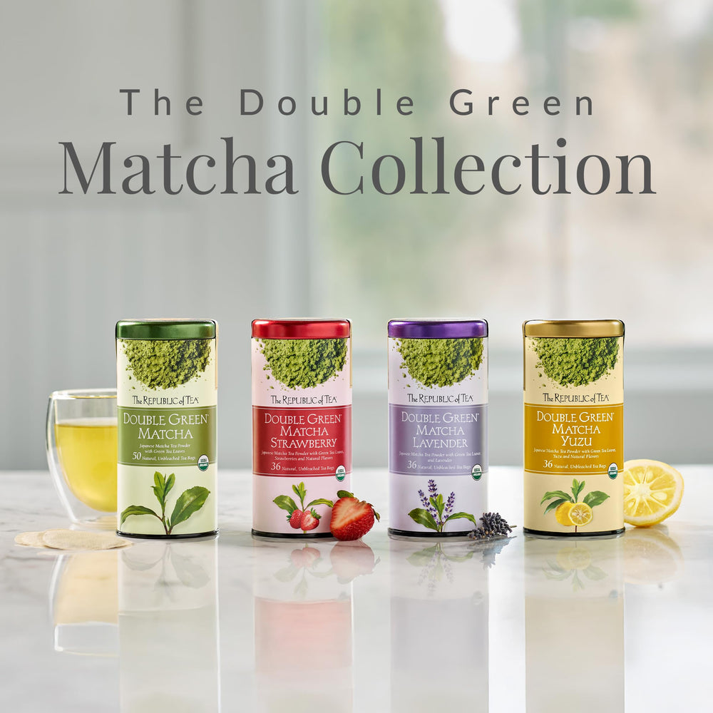 The Republic of Tea paquete abierto con 36 bolsitas para porciones prácticas
