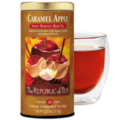 The Republic of Tea lata frente mostrando 36 bolsitas y frescura en almacenaje