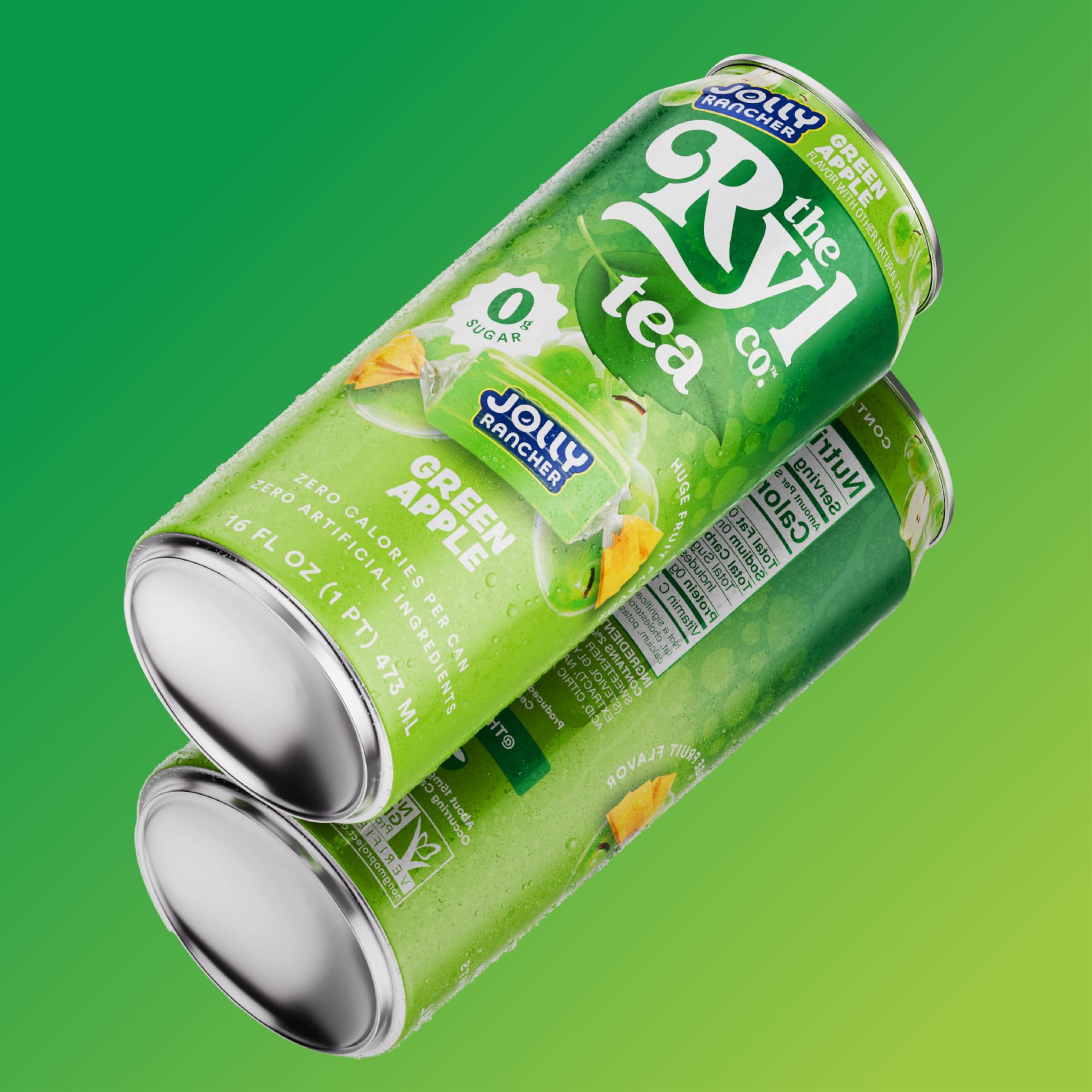 The Ryl Co varias latas junto al símbolo de reciclaje para destacar aluminio reciclable