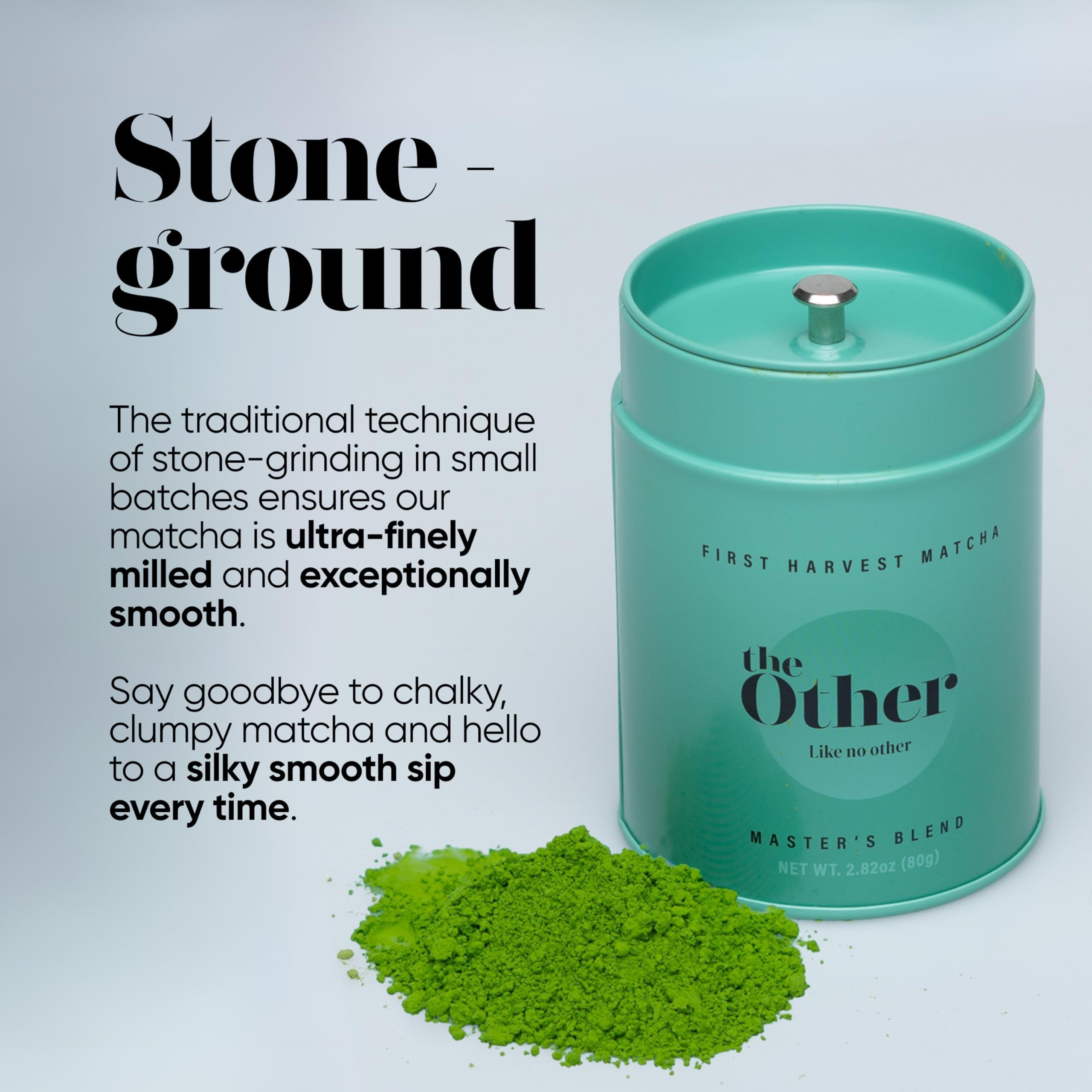 The Other Like No Other matcha latte cremoso servido, sabor suave y equilibrado