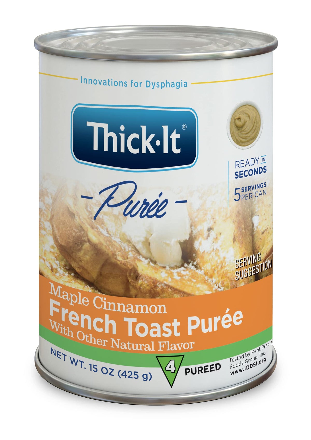 Thick-It frente del empaque mostrando lata y etiqueta clara con sabor y beneficio