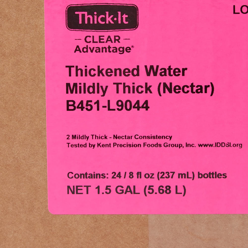 Thick-It bebida en mesa con cuidado, hidratación discreta y lista