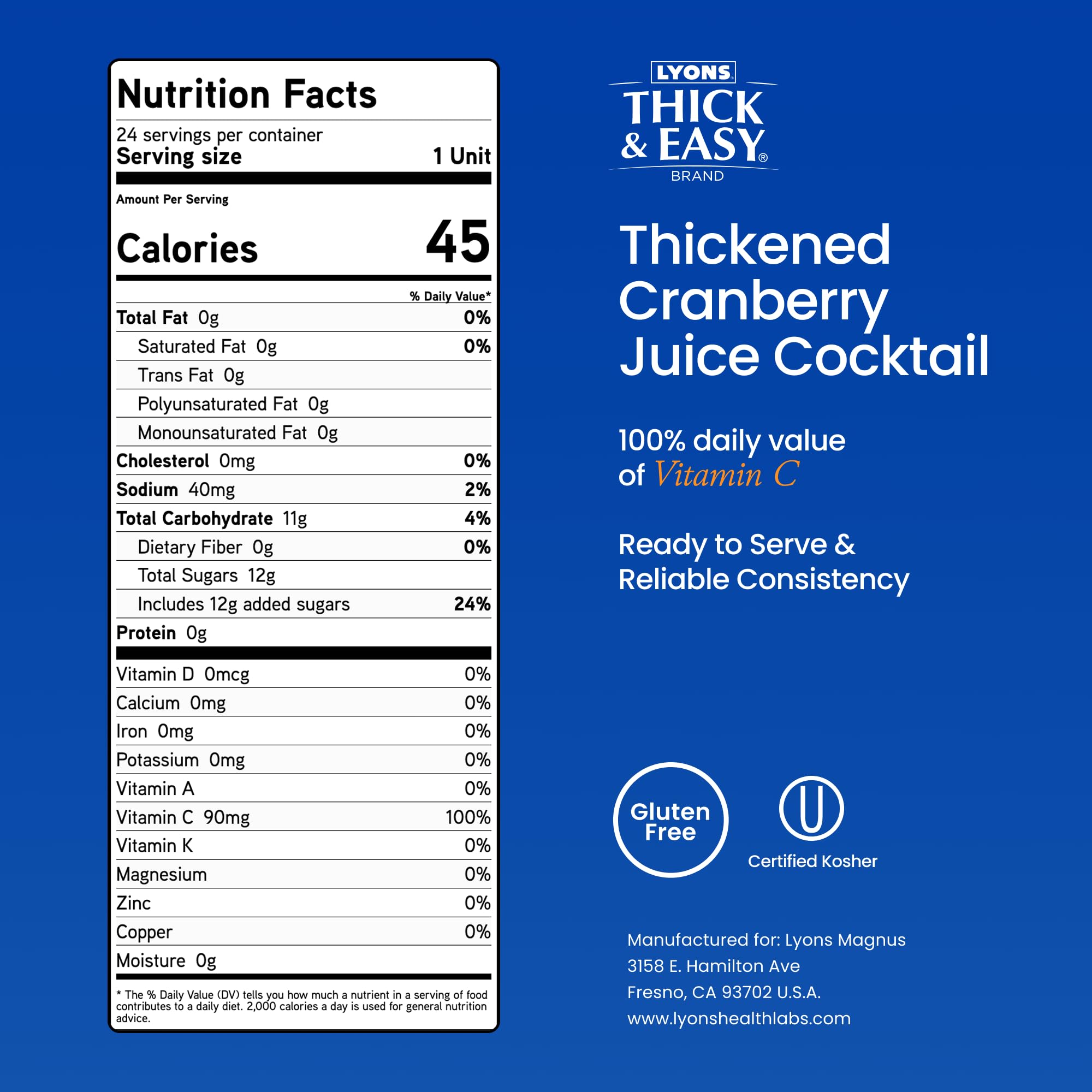 Thick & Easy etiqueta nutricional y nivel IDDSI para información clara y segura