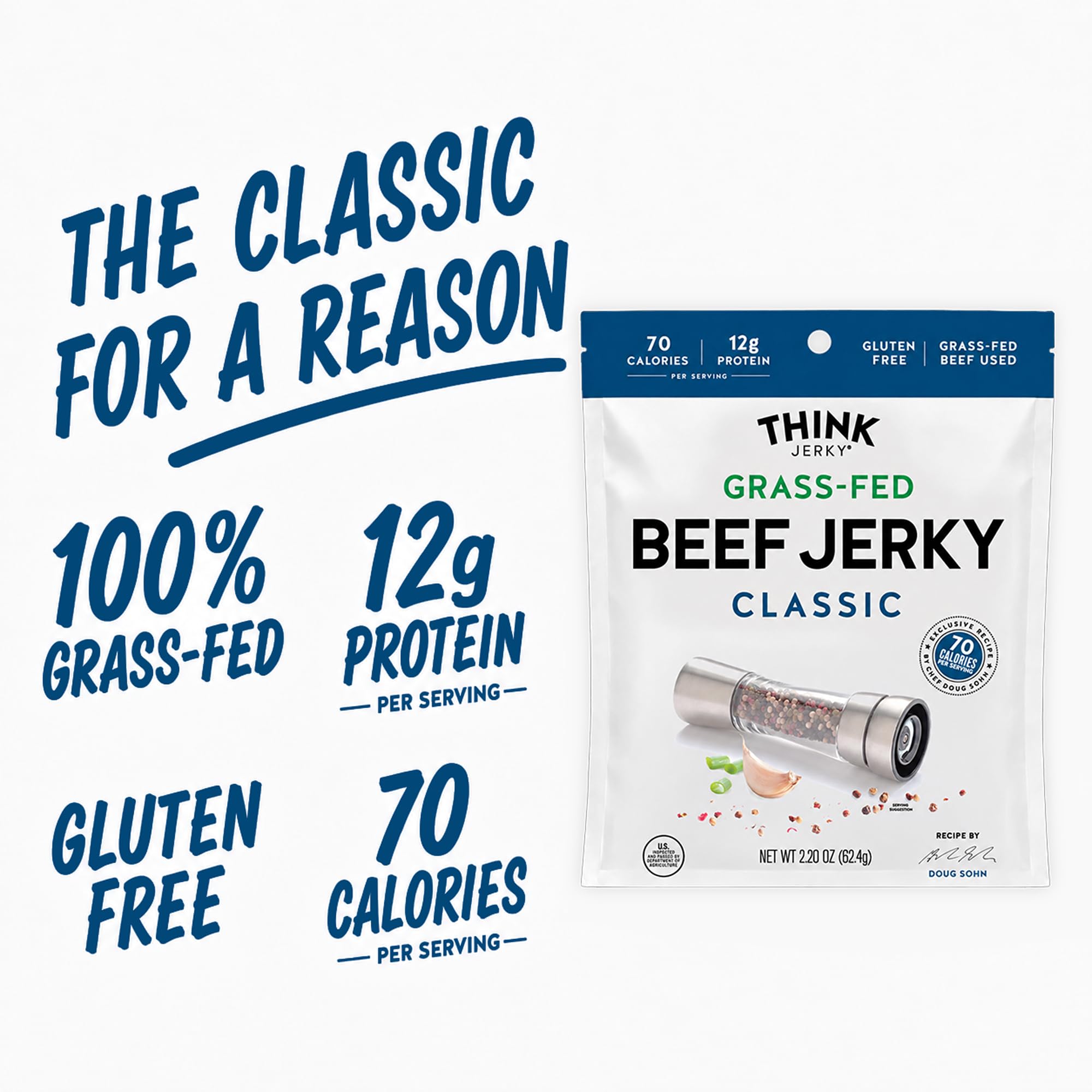Think Jerky textura cercana de la carne seca con sabor concentrado