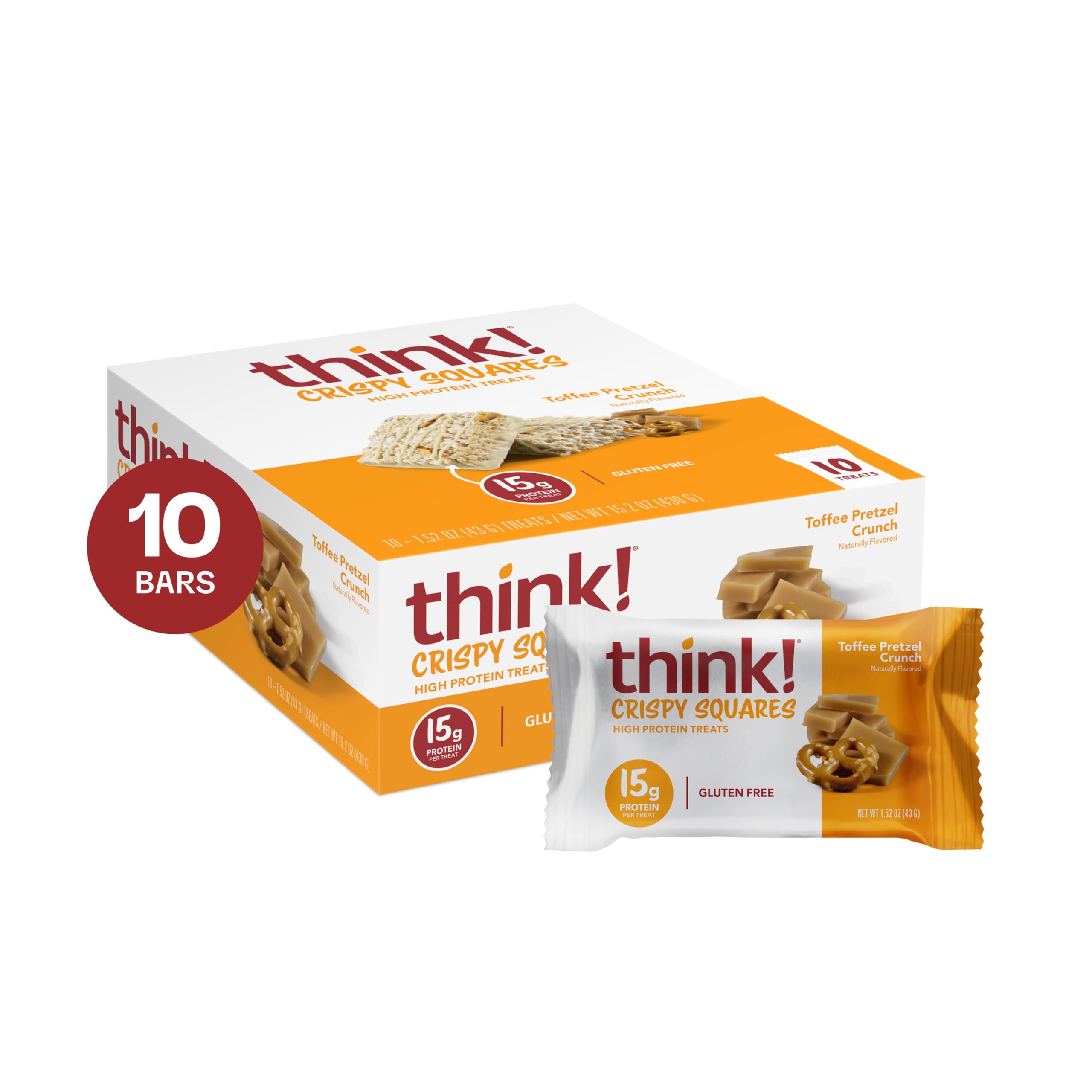 think! caja abierta con 10 unidades listas para llevar como snack