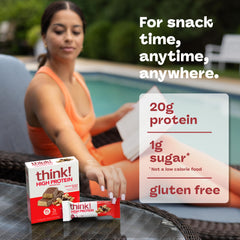 thinkThin empaque con cinco barras por pack, almacenamiento cómodo