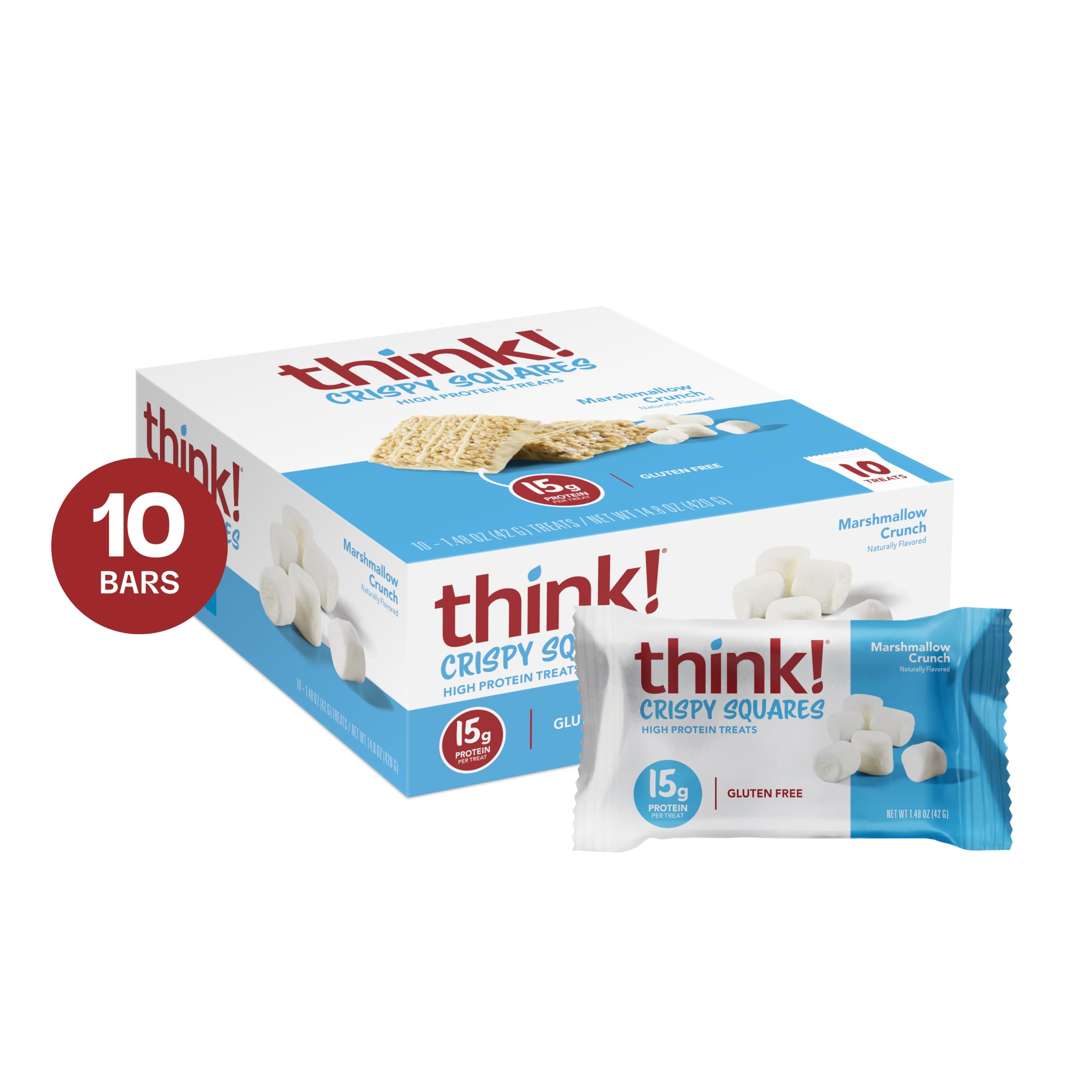 thinkThin primer plano de la textura crujiente con malvavisco, destaca sabor