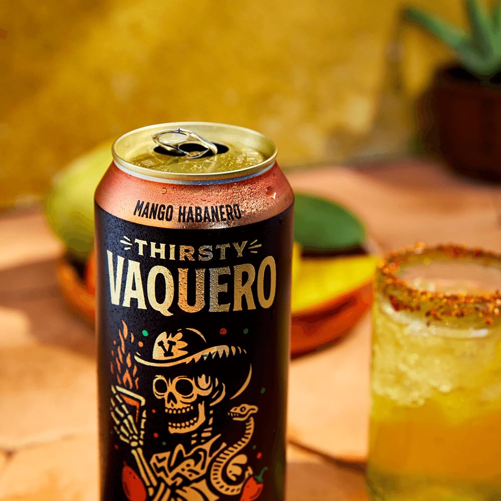 Thirsty Vaquero comparación de escala con otra bebida para tamaño 16oz