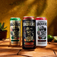 Thirsty Vaquero lata Mango Muerte detalle de textura y sabor intenso