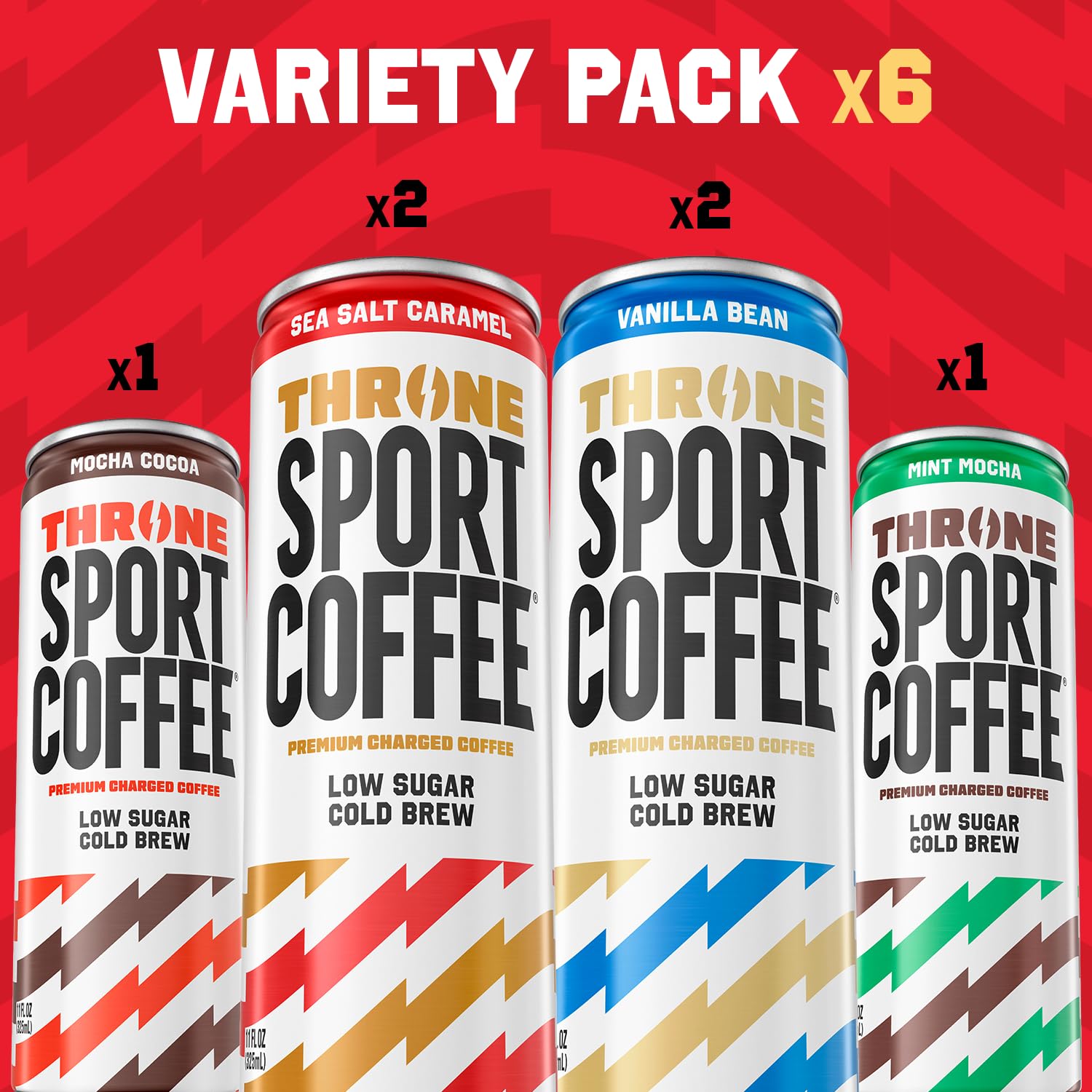 Throne Sport Coffee etiqueta en primer plano con información nutricional clara