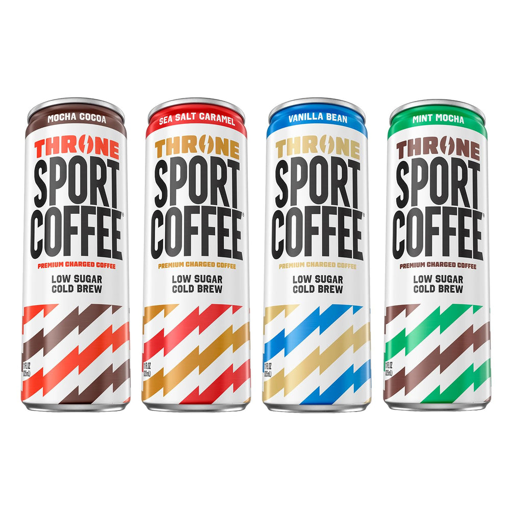 Throne Sport Coffee pack frontal mostrando variedad y conveniencia