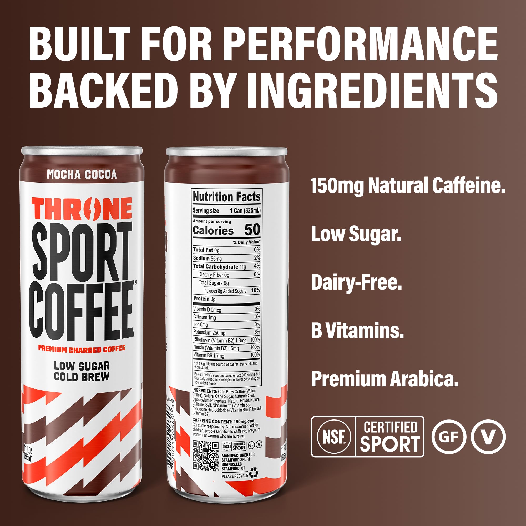 Throne Sport Coffee close-up de textura cold brew resaltando sabor intenso