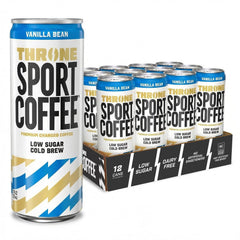 Throne Sport Coffee lata frente mostrando diseño y energía instantánea