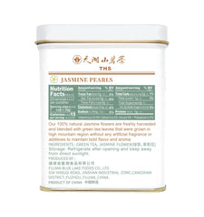 TIAN HU SHAN perlas de jazmín en primer plano con detalle aromático