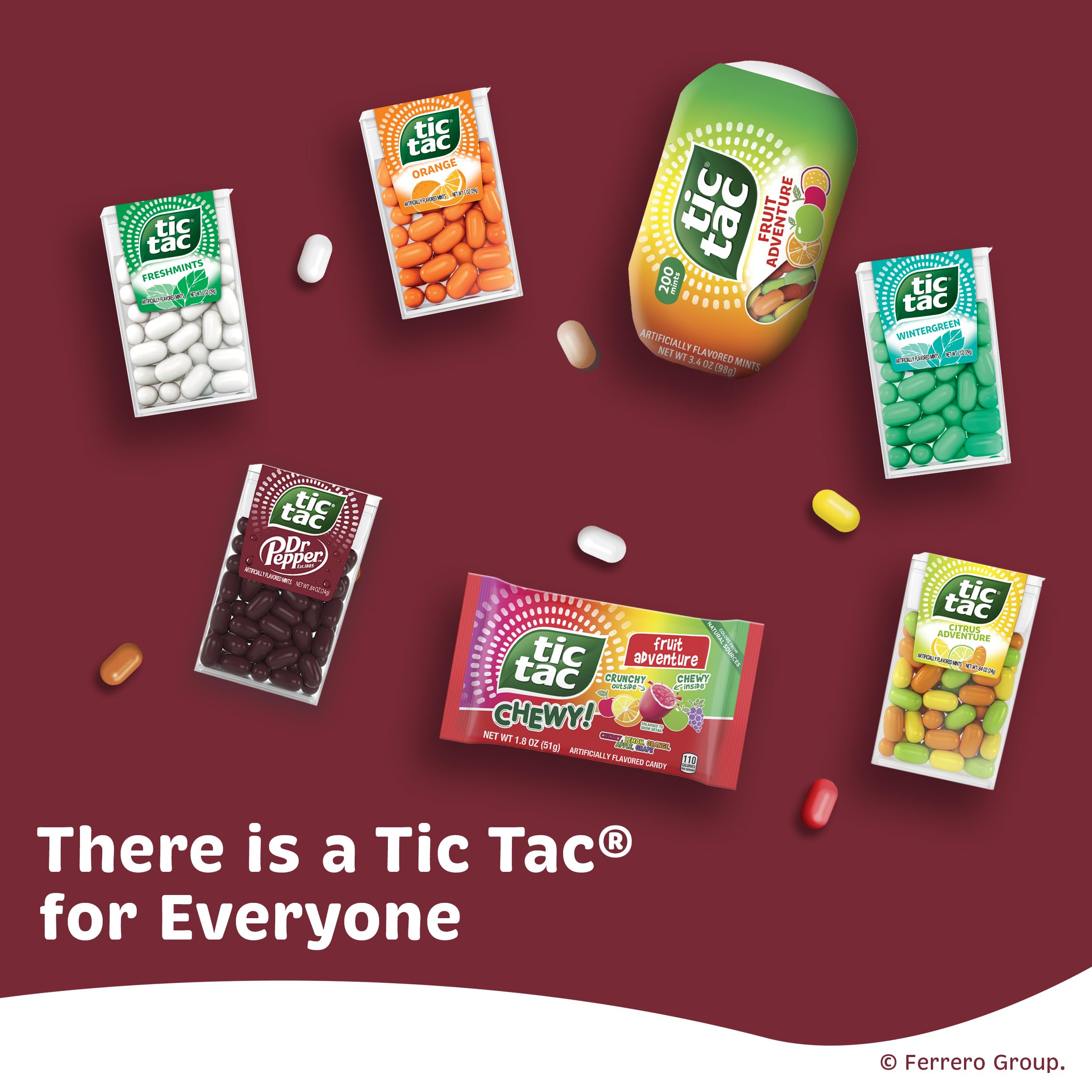 Tic Tac Dr Pepper etiqueta lateral con información de producto clara