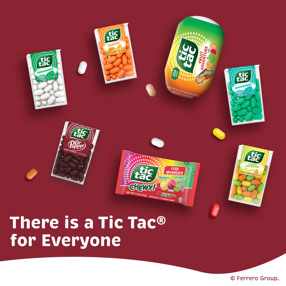 Tic Tac Dr Pepper etiqueta lateral con información de producto clara