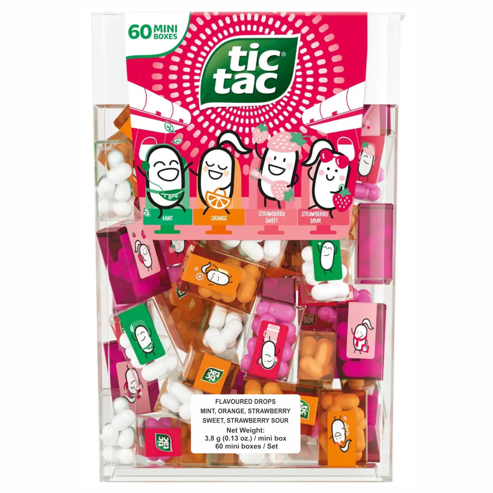 Tic Tac mini caja abierta con caramelos listos para consumir