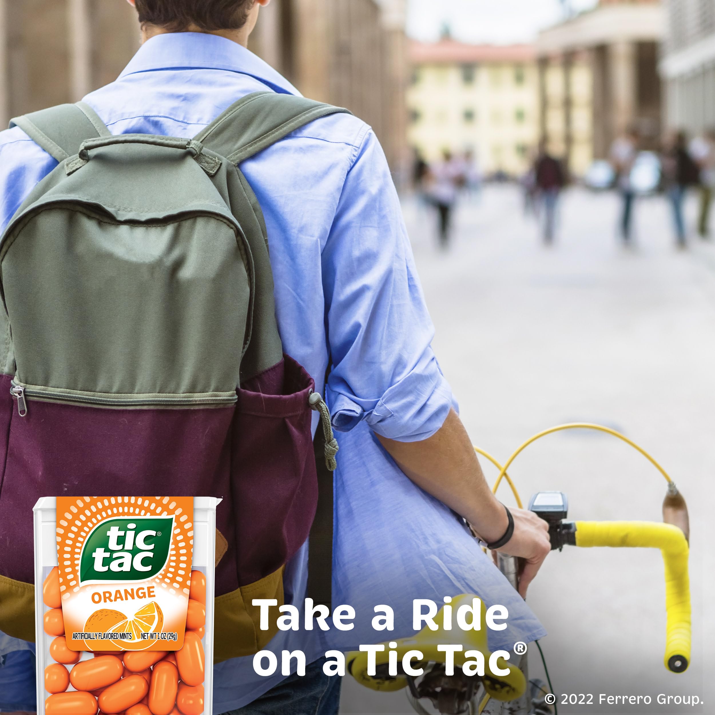 Tic Tac comparación de tamaño con moneda, perfecto para bolsillo