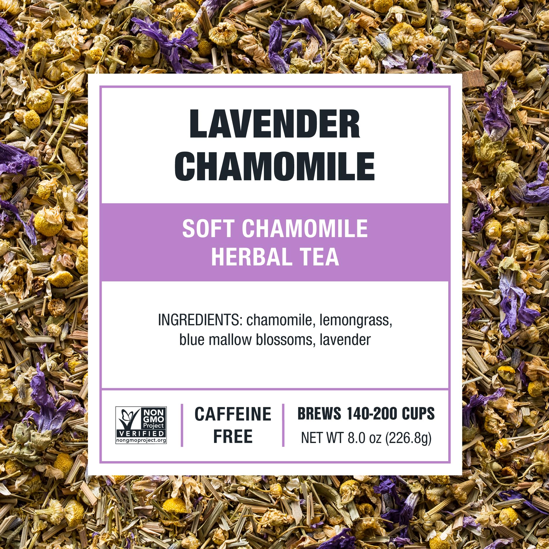 Tiesta Tea flores de lavanda y manzanilla secas resaltando aroma natural