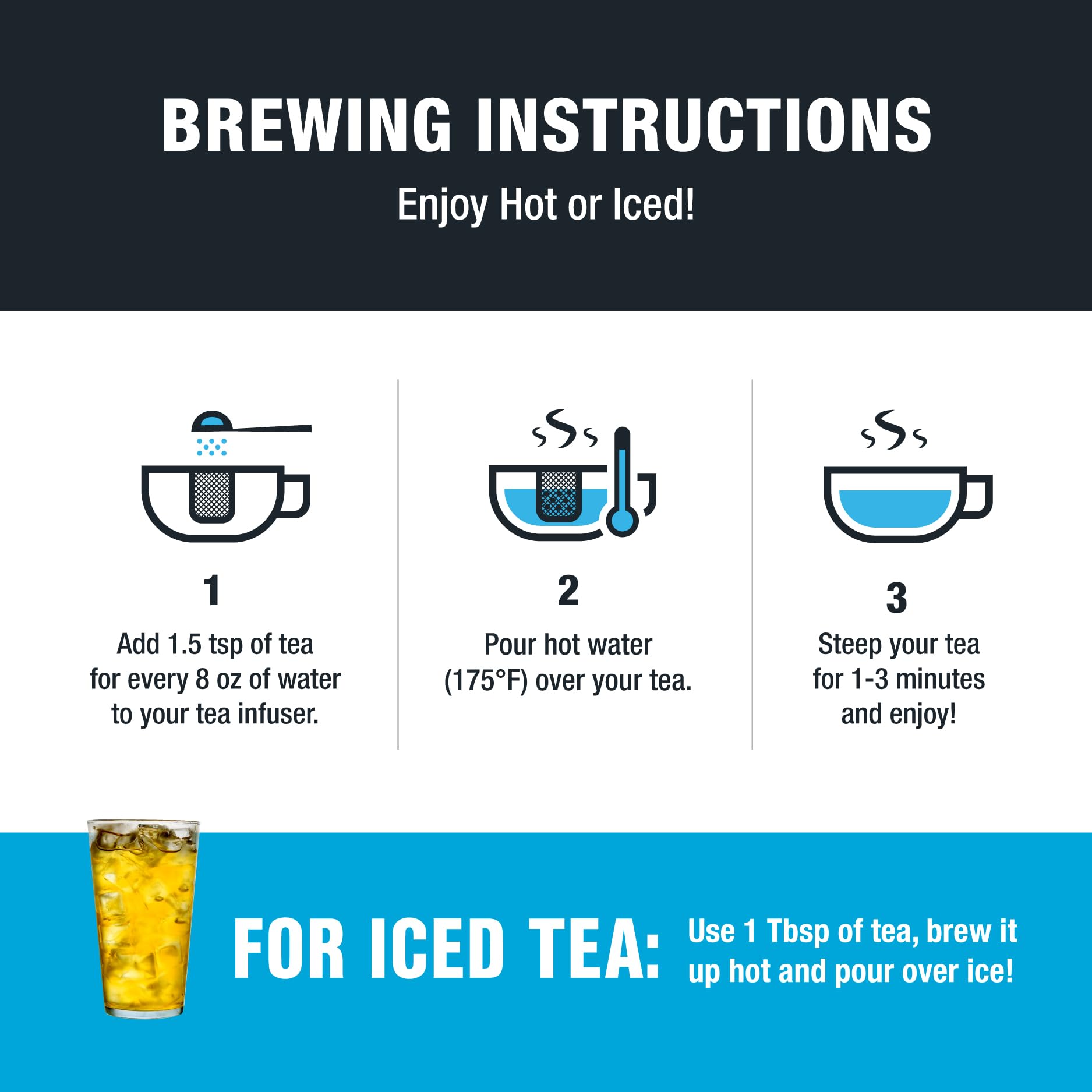 Tiesta Tea — cucharita midiendo hojas para infusión consistente