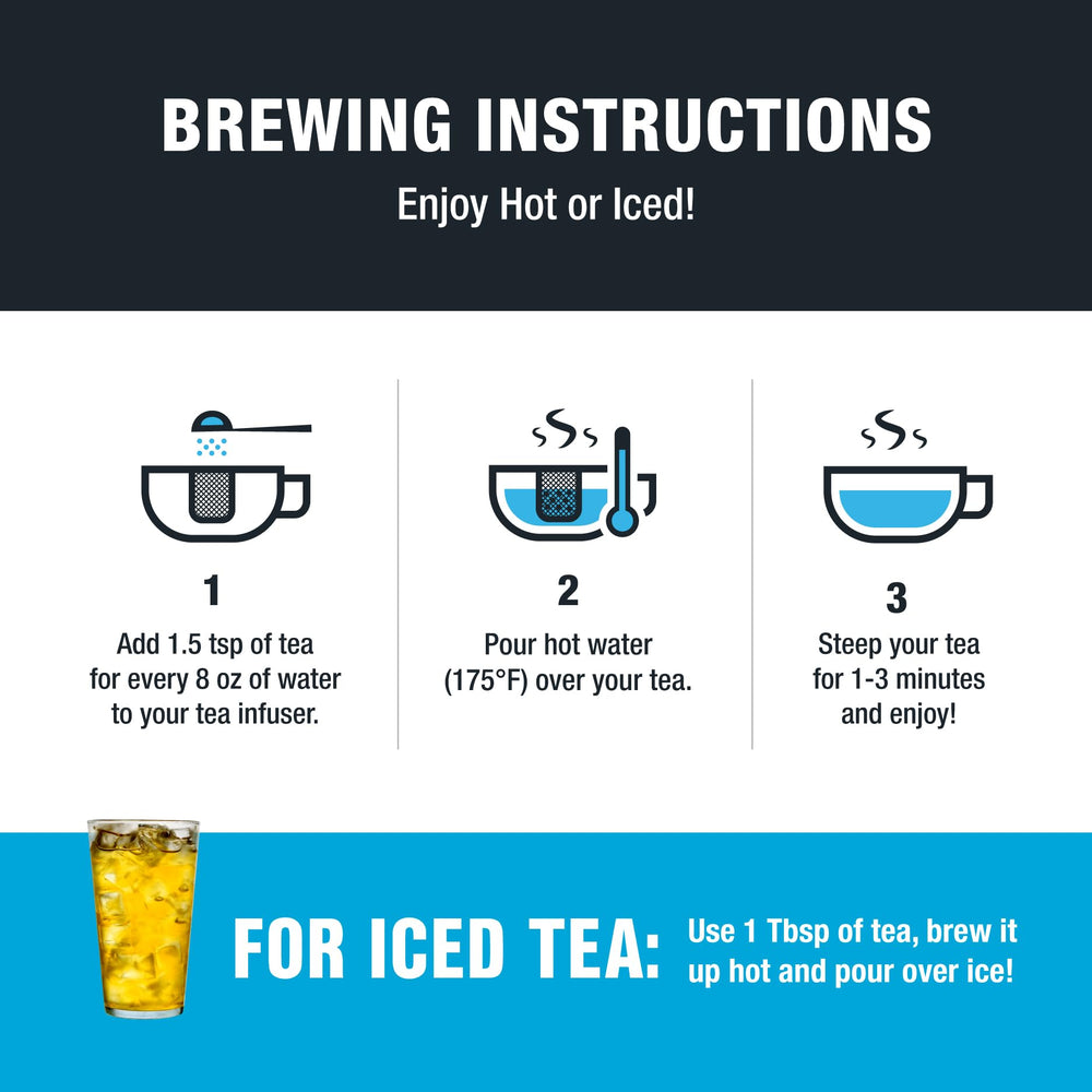 Tiesta Tea — cucharita midiendo hojas para infusión consistente