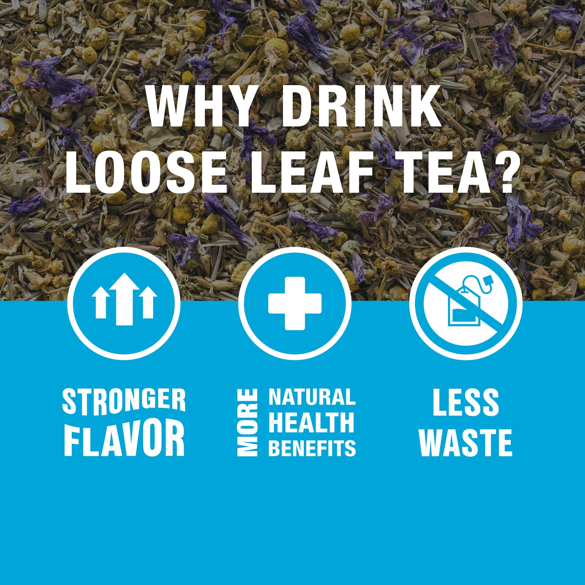 Tiesta Tea embalaje y etiqueta frontal informando ingredientes y origen