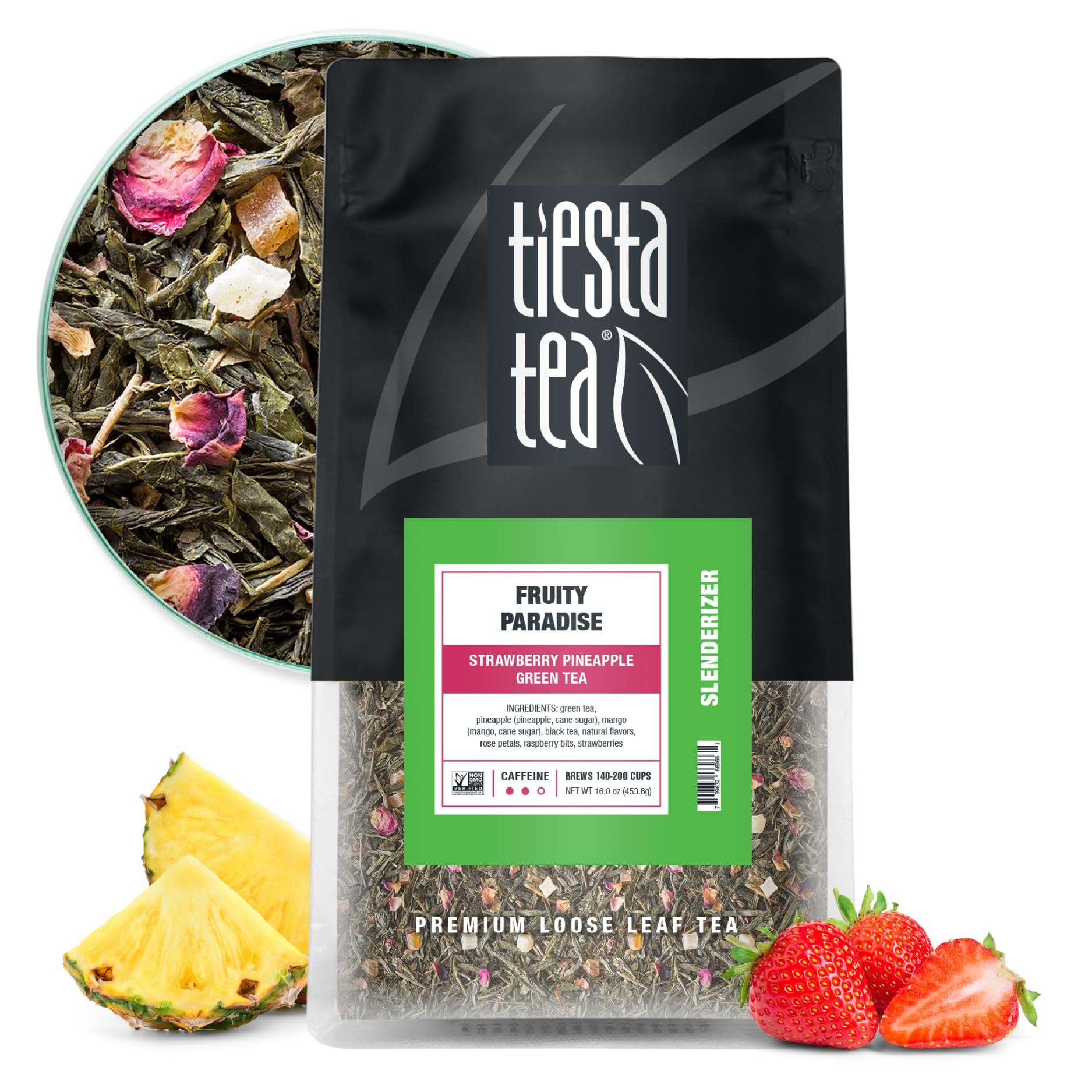 Tiesta Tea bolsa frontal mostrando diseño y capacidad para frescura