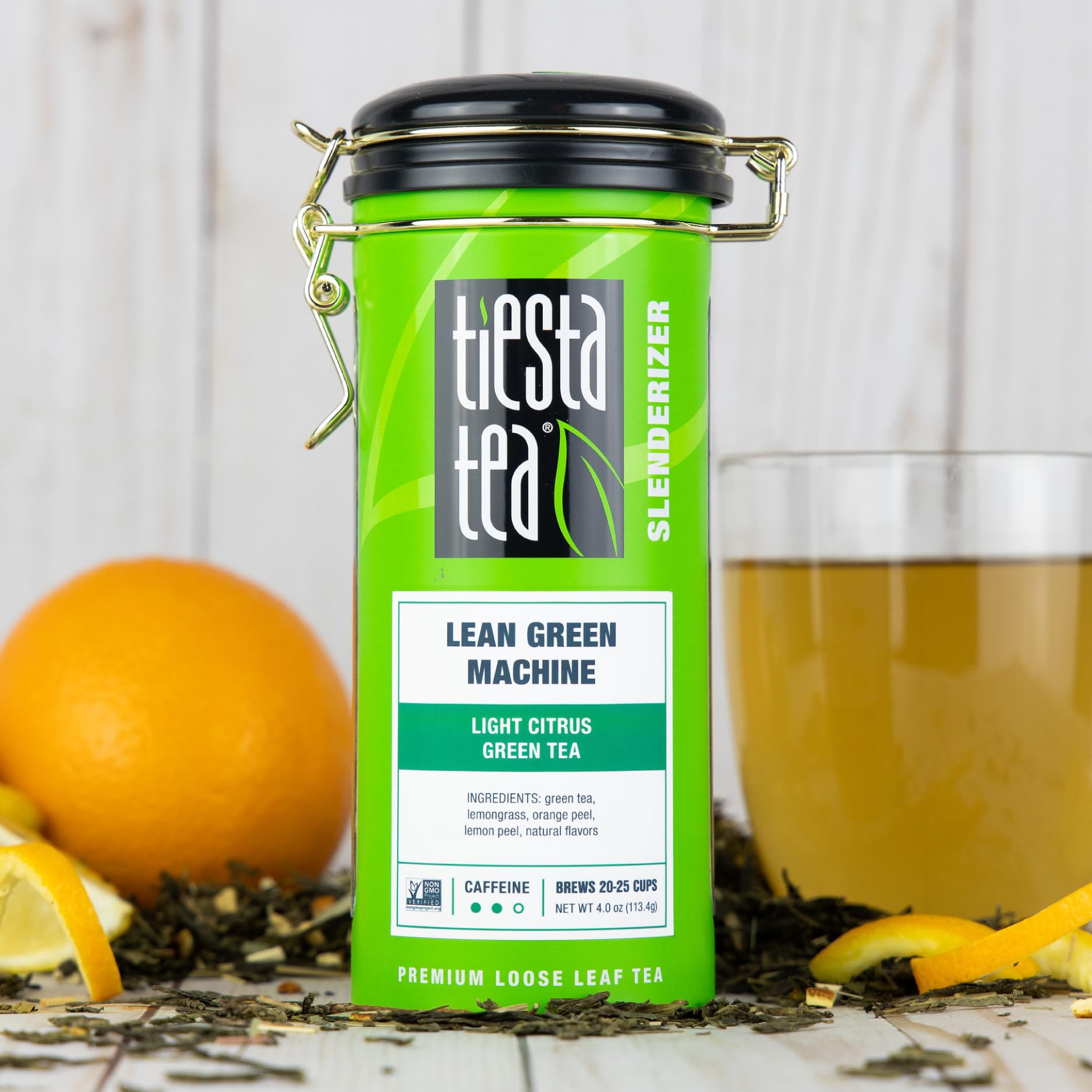 Tiesta Tea — primer plano de hojas sueltas y textura aromática