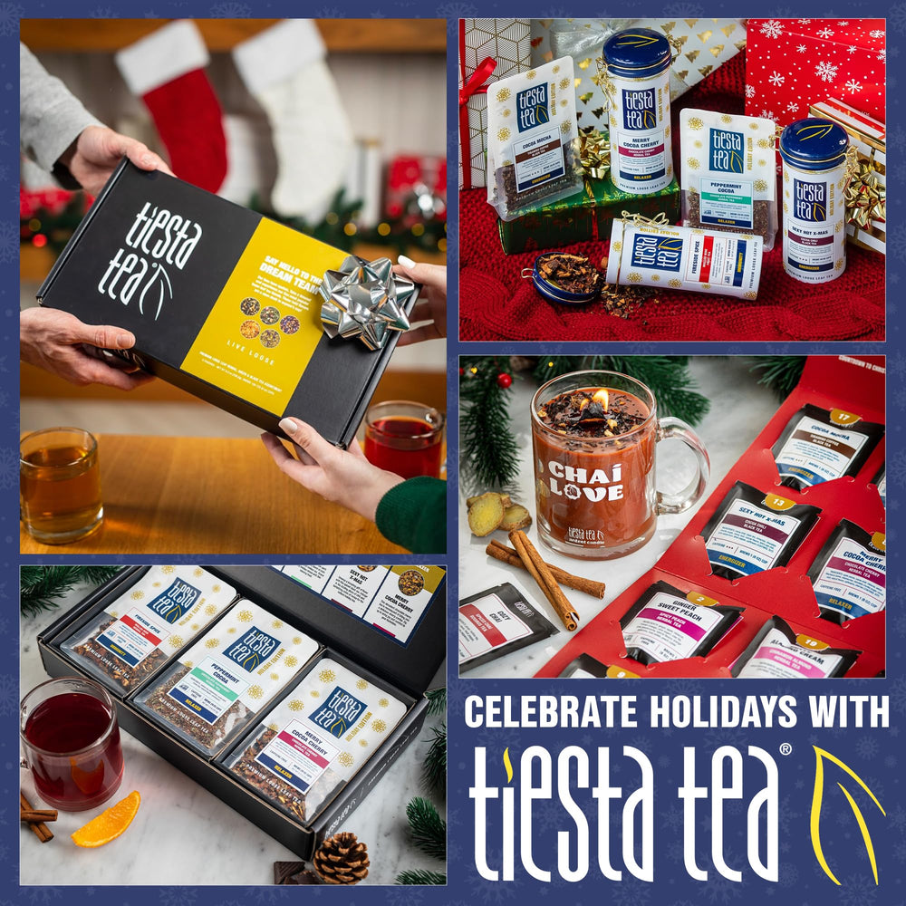 Tiesta Tea — disposición de ingredientes naturales que inspira confianza