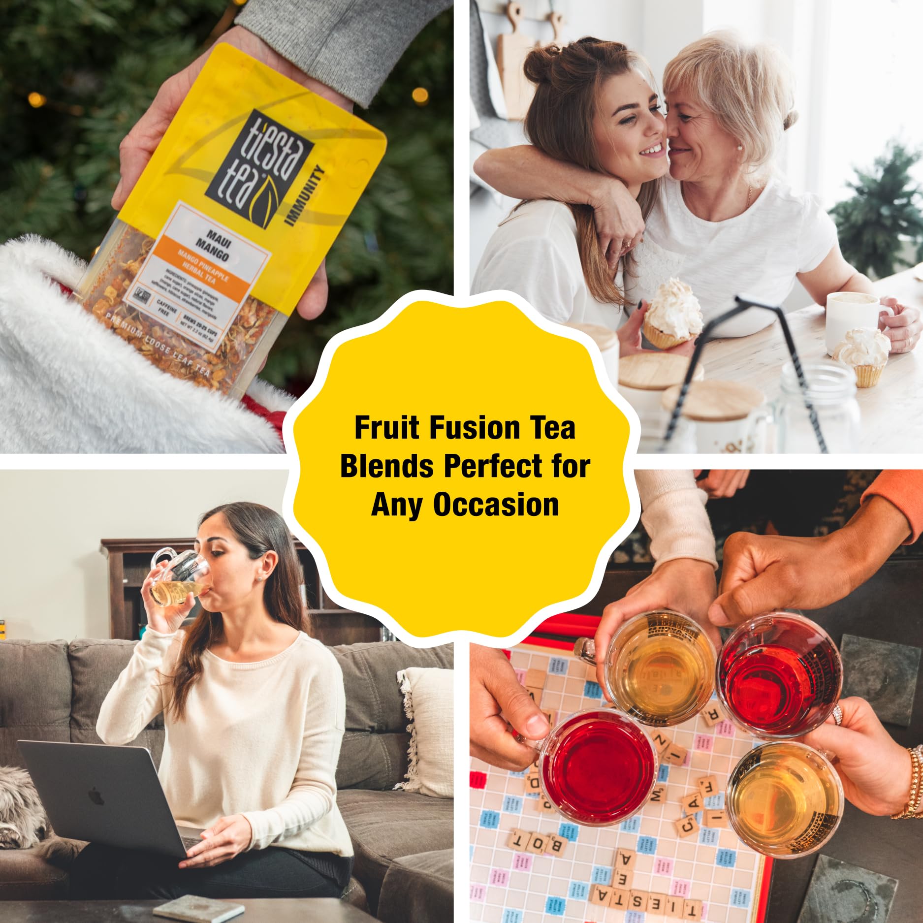 Tiesta Tea pouch abierto con cierre resellable preservando frescura
