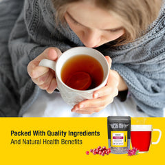 Tiesta Tea taza humeante Fireberry que sugiere sabor intenso y reconfortante