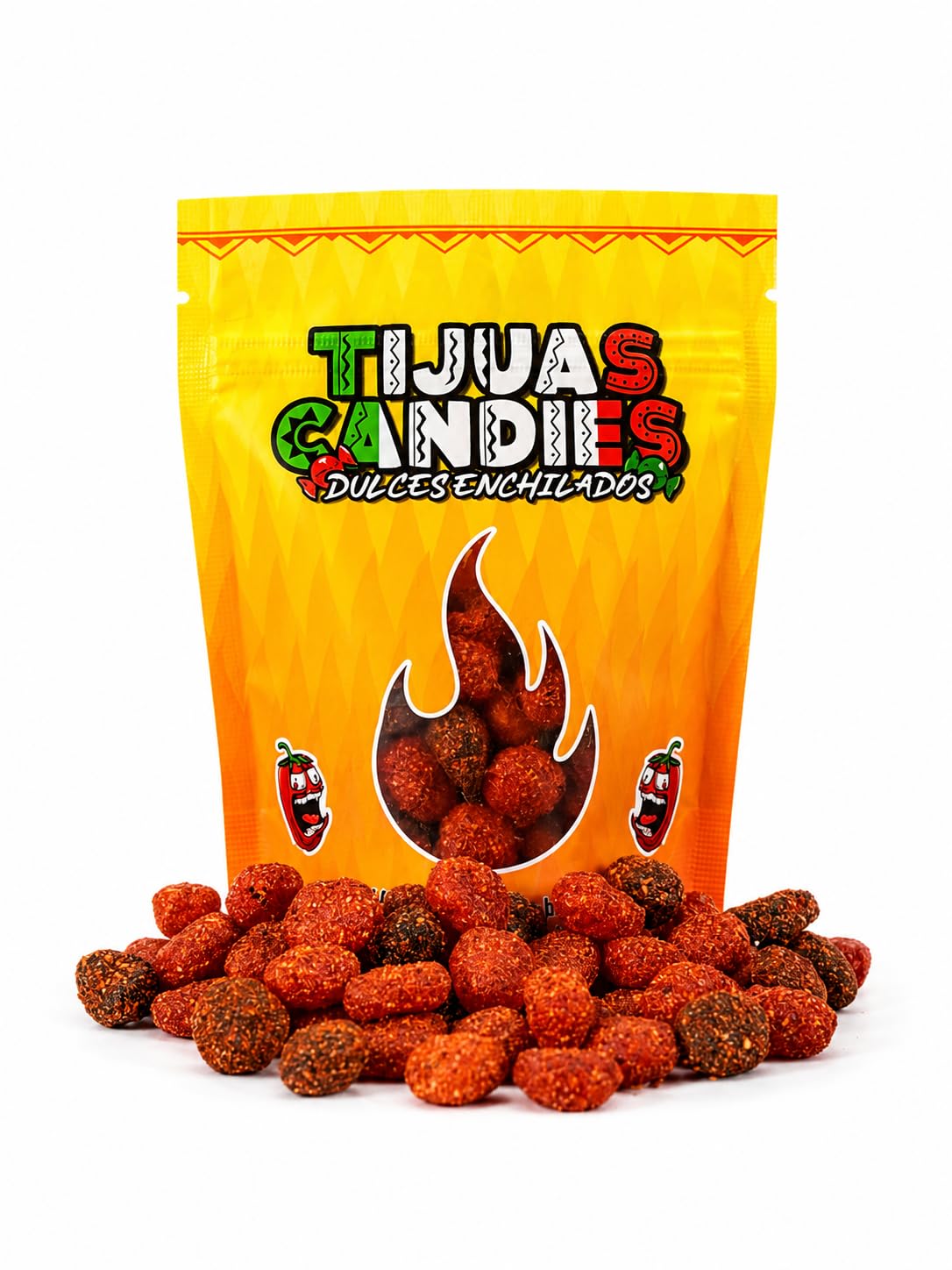 Tijuas Candies empaque frontal mostrando el diseño y atractiva presentación
