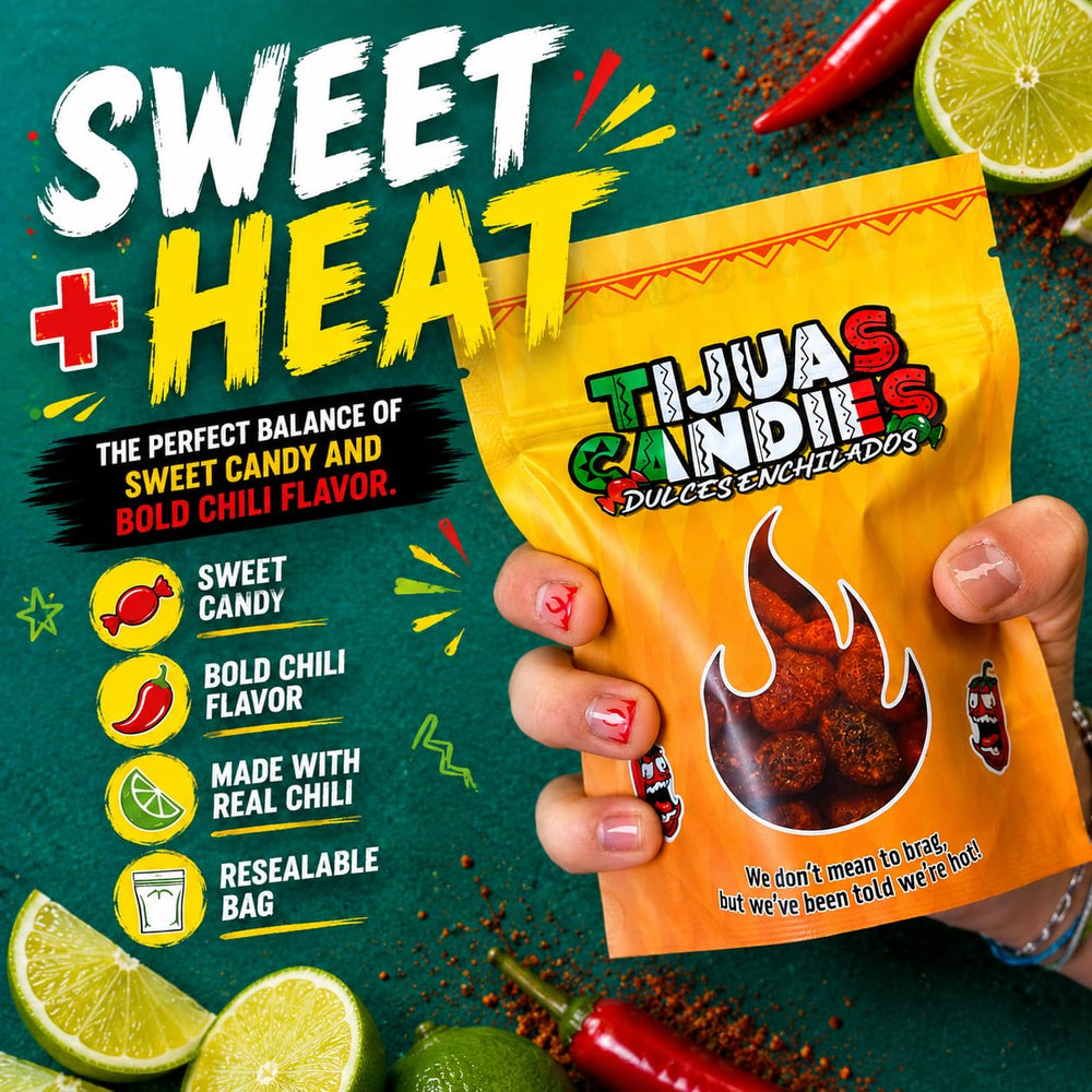 Tijuas Candies detalle de la cobertura de chamoy y chile que aporta sabor intenso