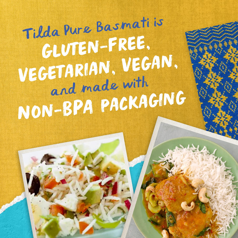 Imagen de la etiqueta Tilda con sellos Non-GMO y Kosher, claridad sobre certificaciones