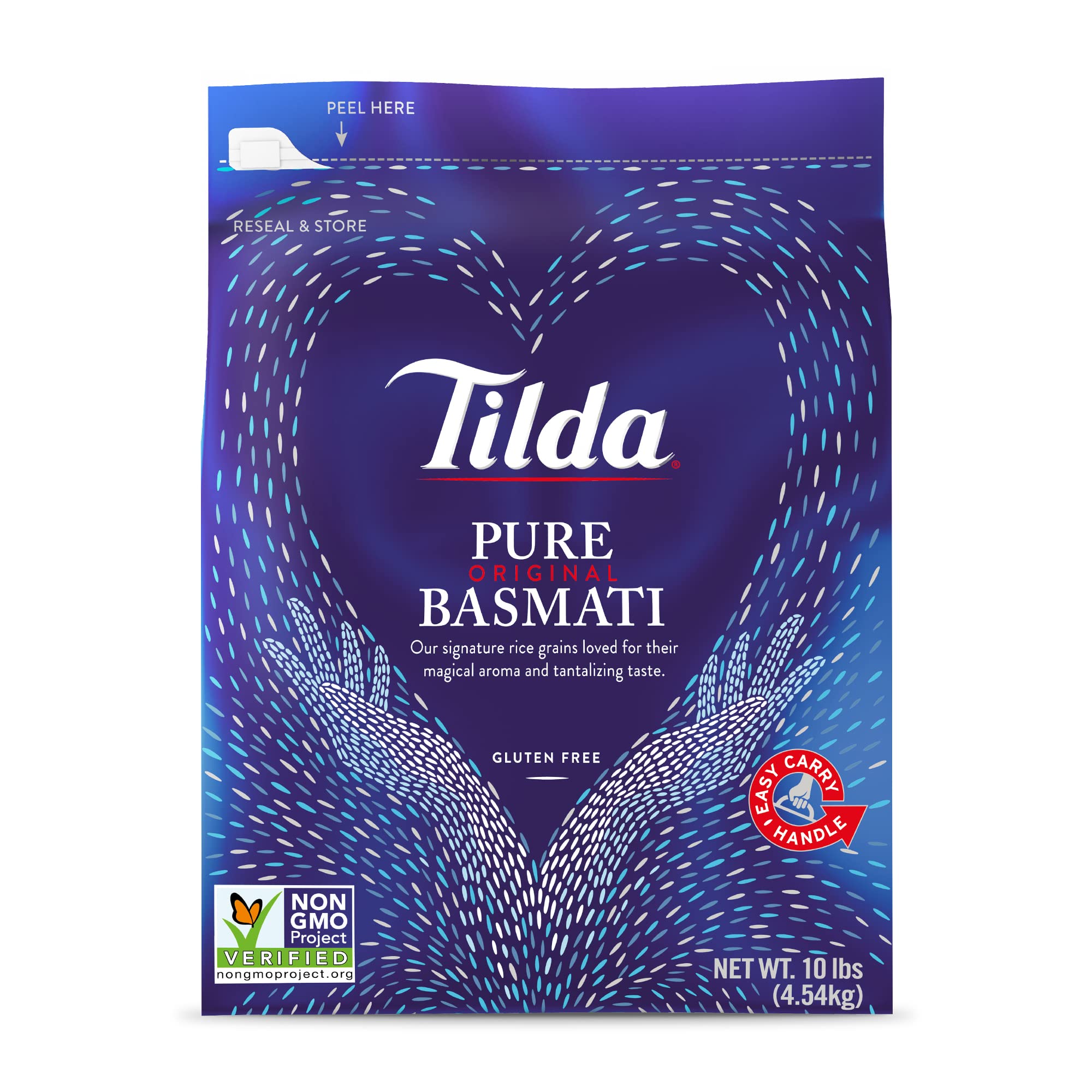 Tilda bolsa frontal de 10 libras mostrando el logo y presentación, conserva frescura