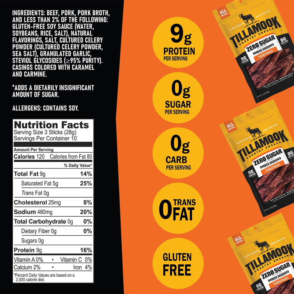 Tillamook Country Smoker primer plano de textura carnosa y sabor ahumado