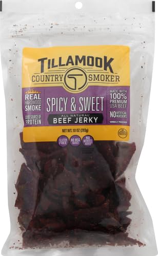 Tillamook Country Smoker porción en mano listo para comer, portátil y proteico