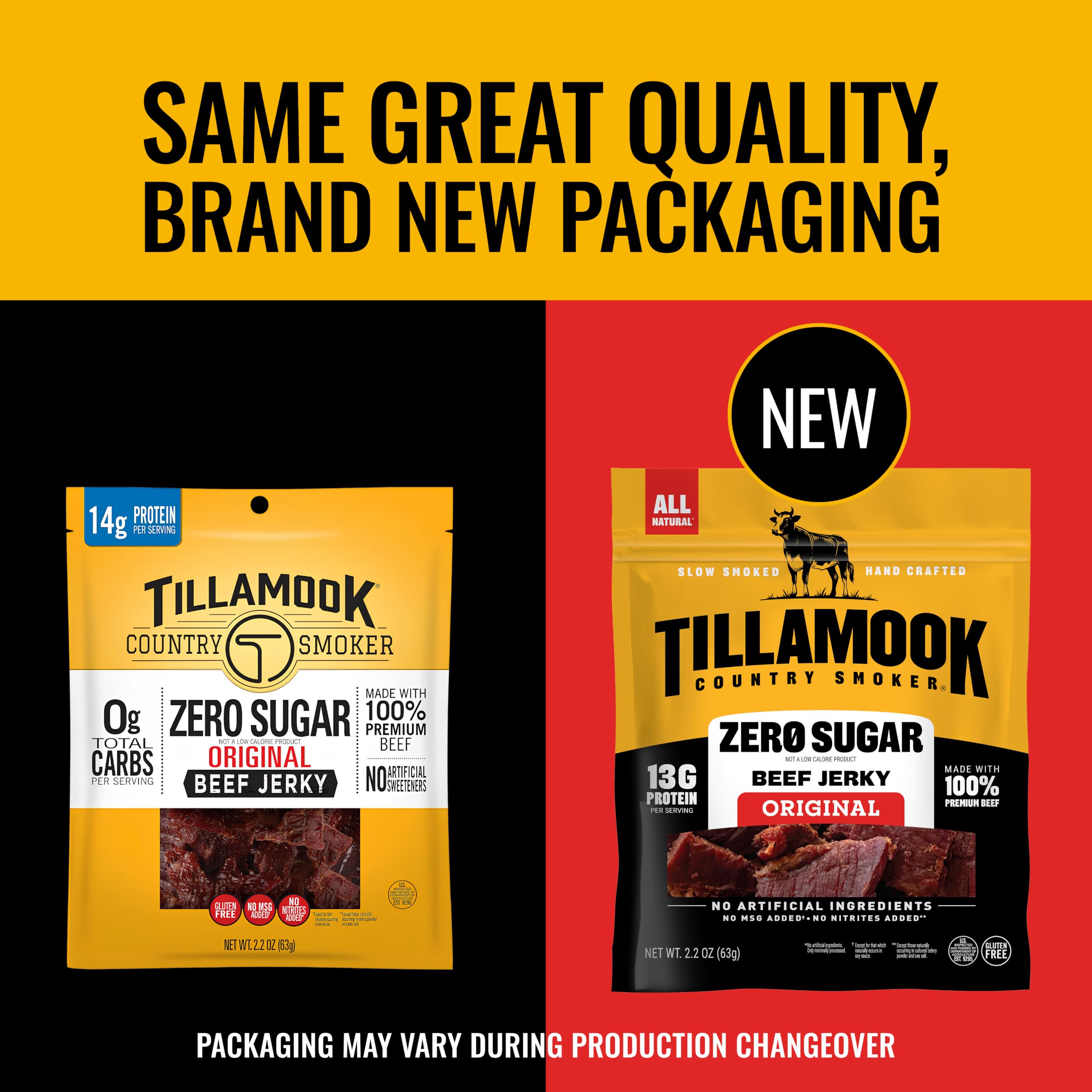 Tillamook Country Smoker etiqueta "Smoked in Oregon" que enfatiza tradición ahumadora